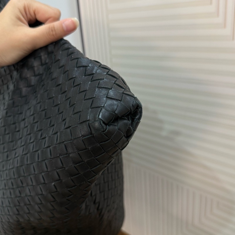 Bottega Veneta葆蝶家 黑色編織皮面變形金剛包男女同款-7
