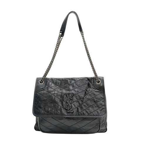 黑色 牛皮 大型 NIKI 肩背包 【SAINT LAURENT YSL 聖羅蘭】 633157
