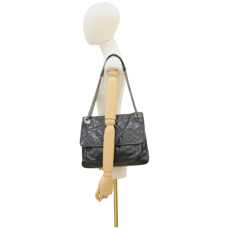 黑色 牛皮 大型 NIKI 肩背包 【SAINT LAURENT YSL 聖羅蘭】 633157-11