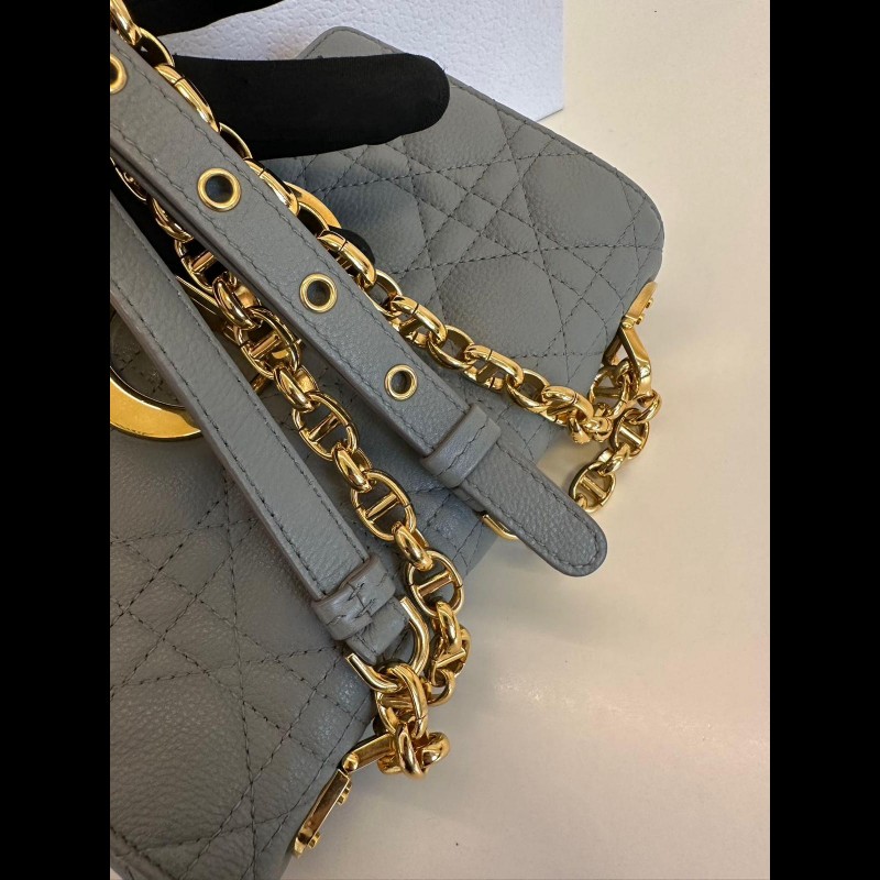 Dior small Caro 灰金-14