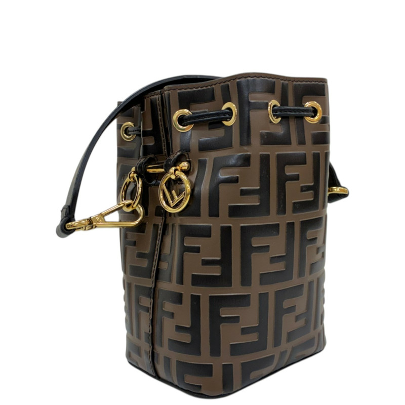 棕色 牛皮 Mon Tresor 兩用包【FENDI 芬迪】 8BS010 A59-1