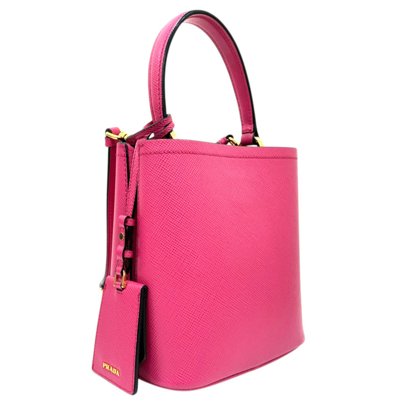 粉色 Saffiano 牛皮 Panier 兩用包【PRADA 普拉達】 1BA217-1