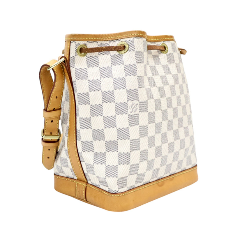白色 棋盤格 帆布Noe BB 肩背包【LOUIS VUITTON LV 路易威登】 N41220-1
