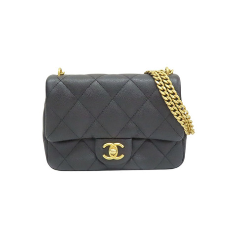 黑色牛皮 愛心金球 鏈帶 肩背包【CHANEL 香奈兒】 AS3828