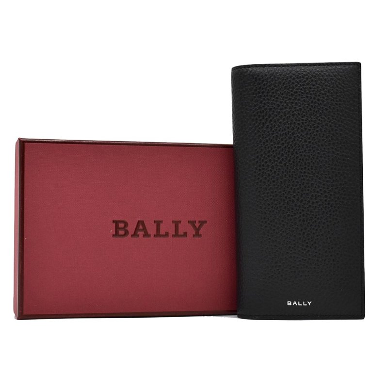 【門市全新現貨】BALLY 牛皮燙印LOGO八卡對開零錢袋長夾皮夾(附原廠紙)-3