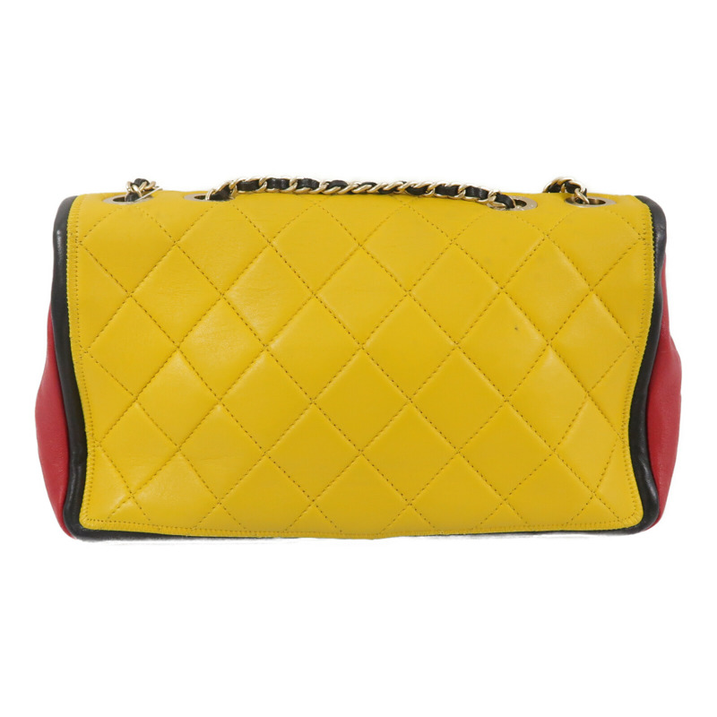 CHANEL 羊皮皮革Colorblock Medium Flap Bag鏈帶肩背袋-1