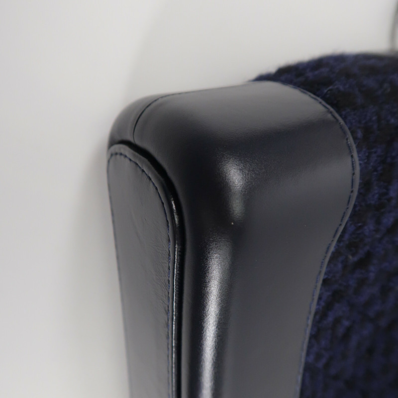 CHANEL 牛皮皮革/Tweed Navy Tweed Gabrielle Small鏈帶肩背袋-12