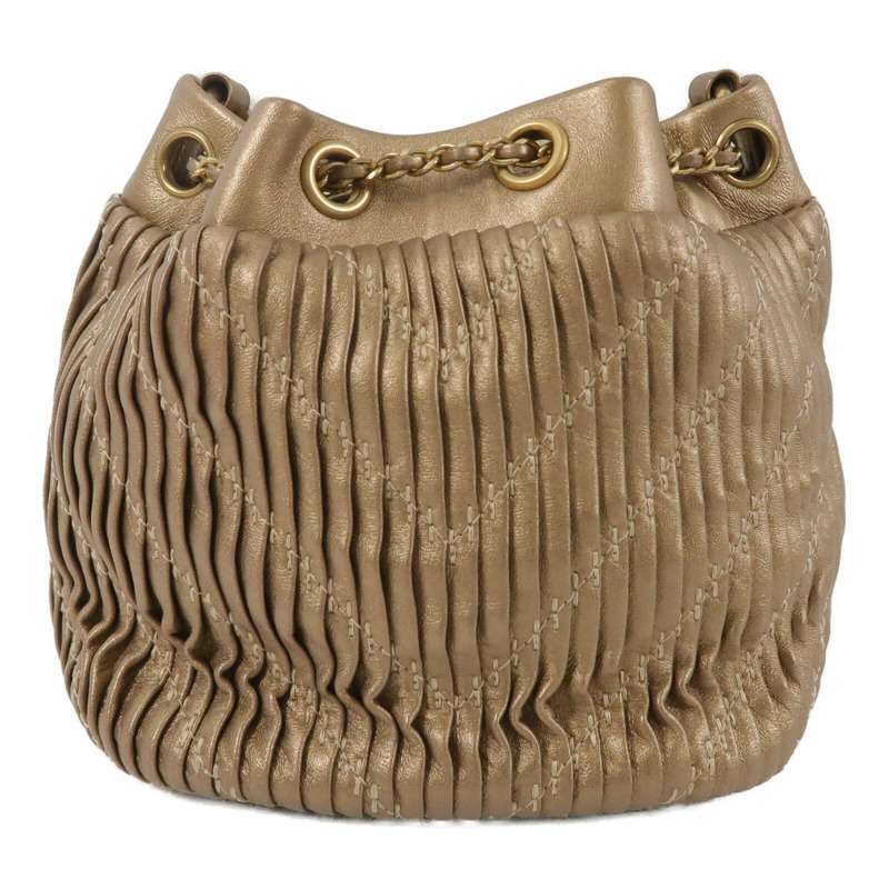 CHANEL 羊皮皮革Coco Pleats Drawstring Bag肩背袋-1