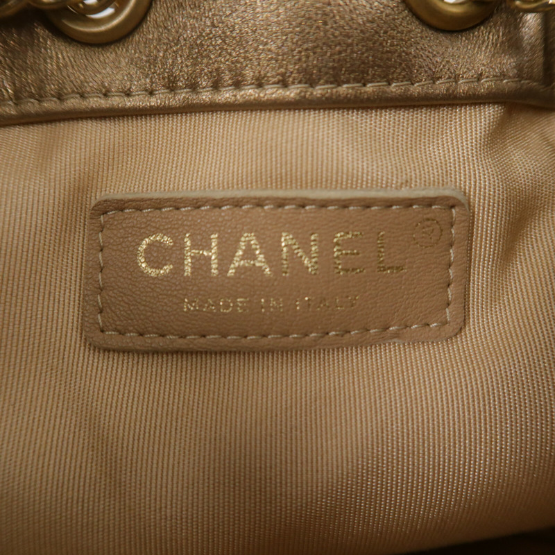 CHANEL 羊皮皮革Coco Pleats Drawstring Bag肩背袋-6