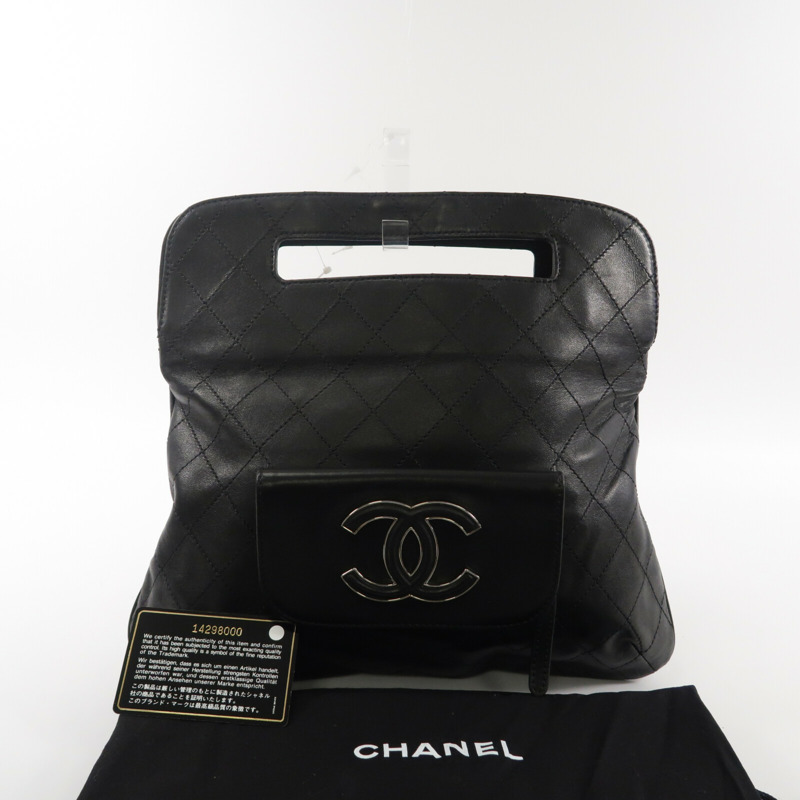 CHANEL 羊皮皮革Hamptons CC Fold-Over Clutch Bag手挽袋-10
