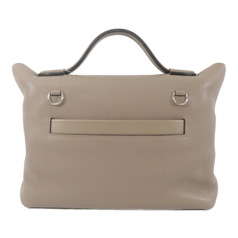 HERMES Togo皮革/Swift皮革24/24 29cm手挽肩背兩用袋Gris Asphalte-1
