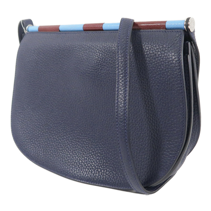 HERMES Clemence皮革Sac Saut 25肩背袋Bleu Nuit-2