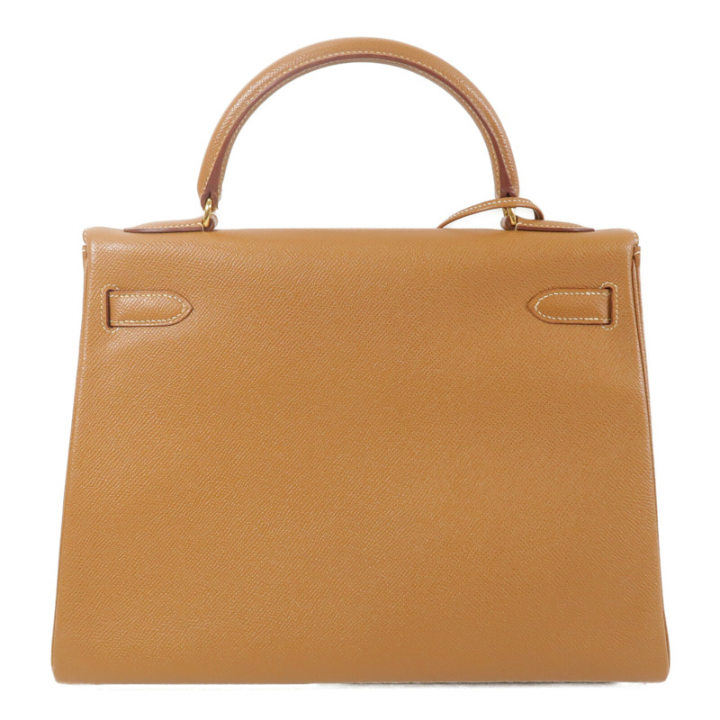 HERMES Epsom皮革Kelly 32手挽肩背兩用袋Gold-1