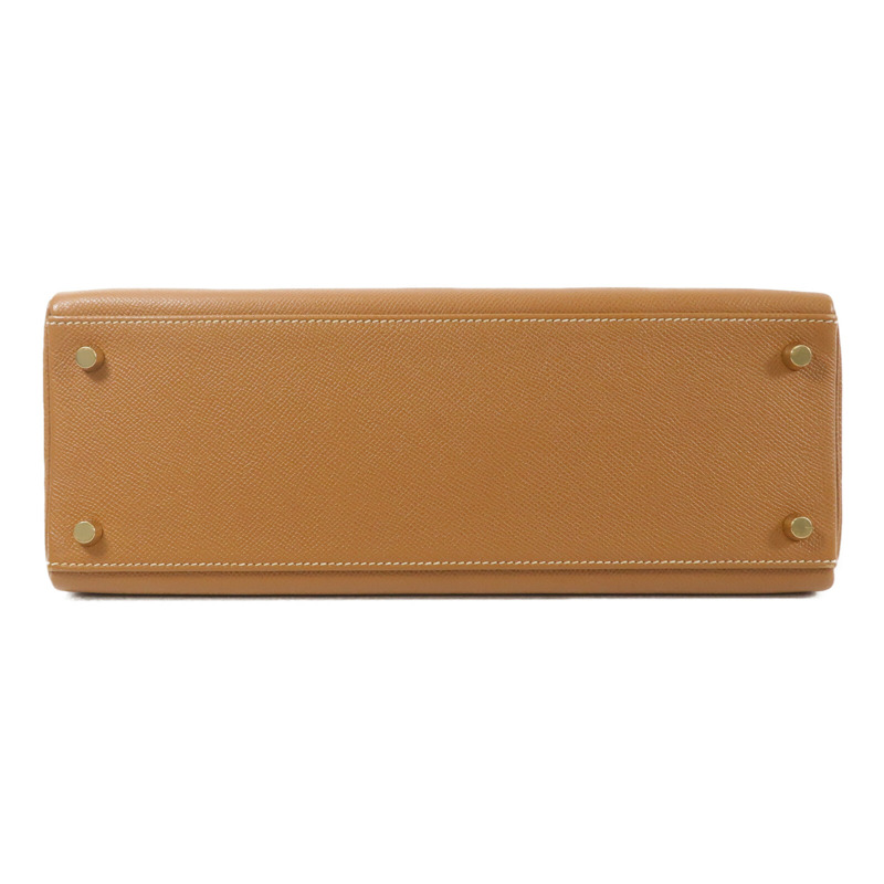 HERMES Epsom皮革Kelly 32手挽肩背兩用袋Gold-3