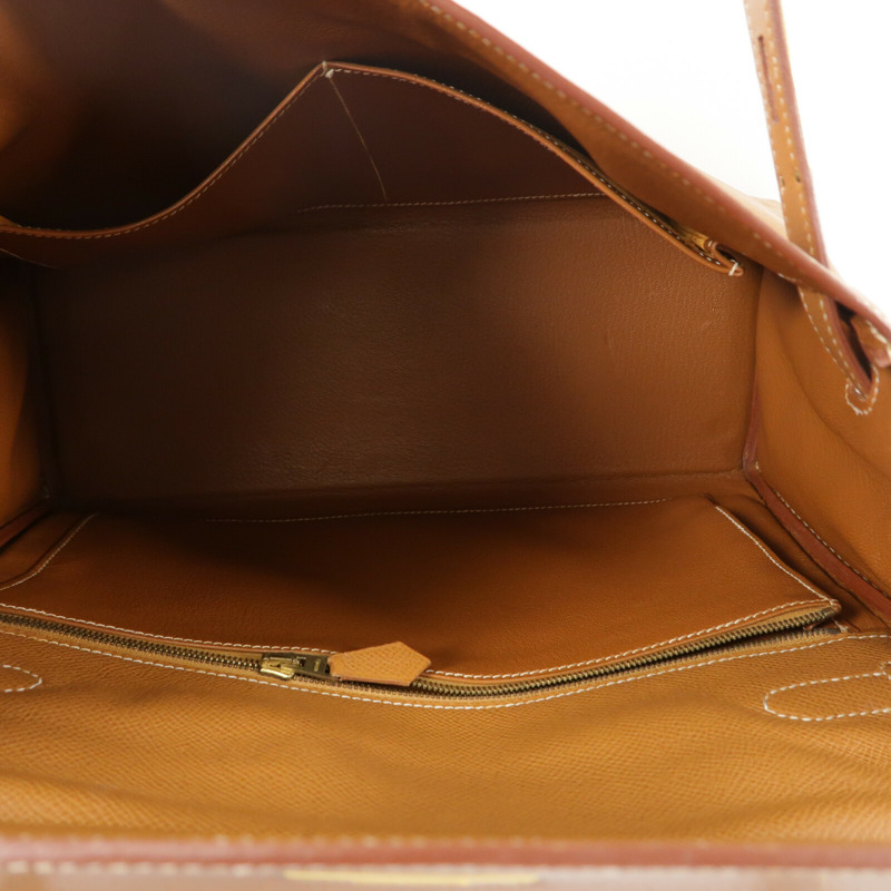 HERMES Epsom皮革Kelly 32手挽肩背兩用袋Gold-4