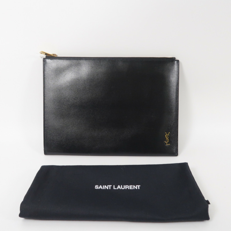SAINT LAURENT 牛皮皮革Monogram Pouch手拿包-9