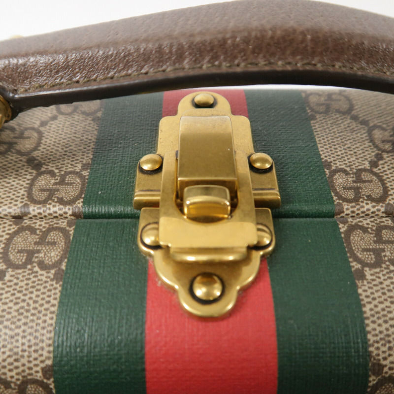 GUCCI 塗層帆布GG Supreme Savoy Medium手挽肩背兩用袋-6