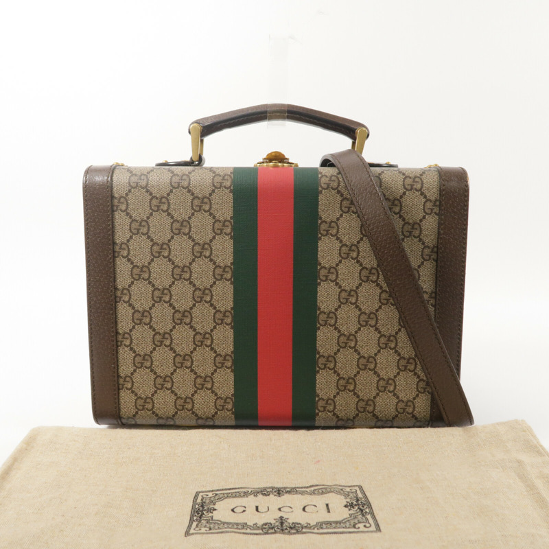 GUCCI 塗層帆布GG Supreme Savoy Medium手挽肩背兩用袋-9