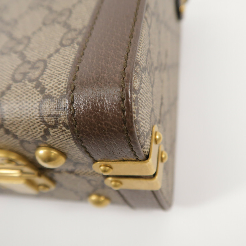 GUCCI 塗層帆布GG Supreme Savoy Medium手挽肩背兩用袋-11