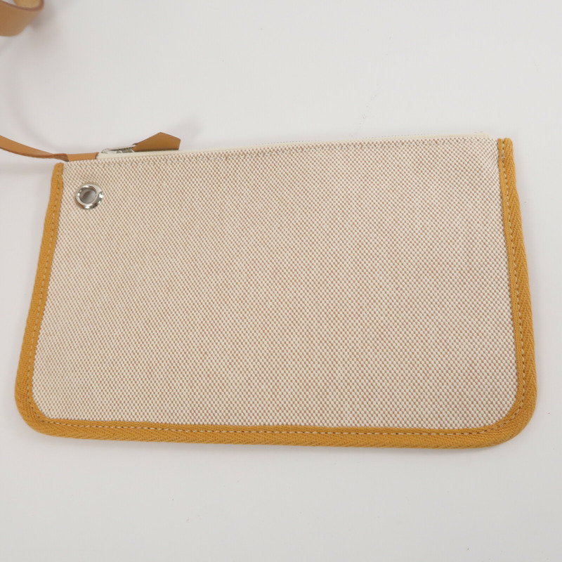 HERMES 帆布Herbag PM (Brides de Gala)手挽肩背兩用袋Gold-7