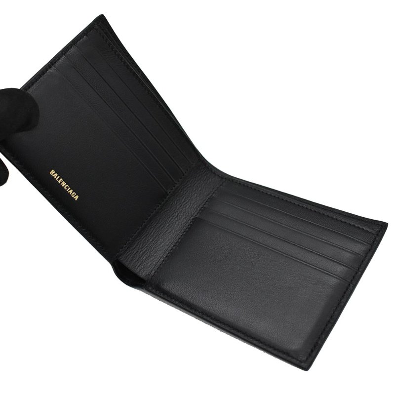 【門市全新現貨】BALENCIAGA BB Logo牛皮八卡對開短夾皮夾(附原廠紙)-1