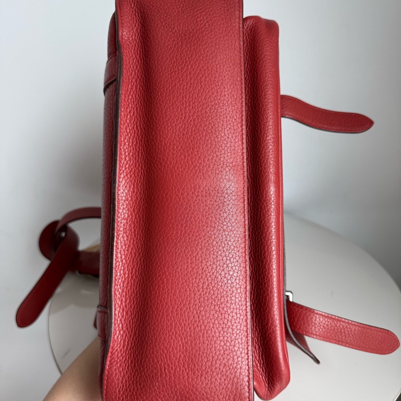 Hermes 愛馬仕 山楂紅皮面郵差包-4
