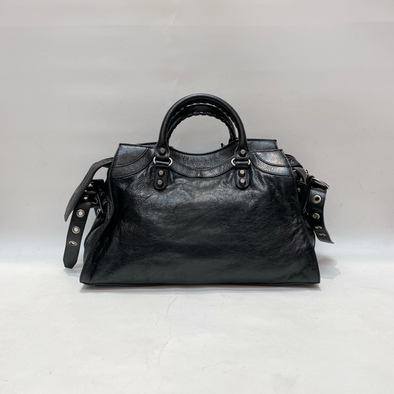 99新🆕Balenciaga巴黎世家neo cagole黑銀玉米釘扣大號機車包手提包斜挎包 ❤️正品-1