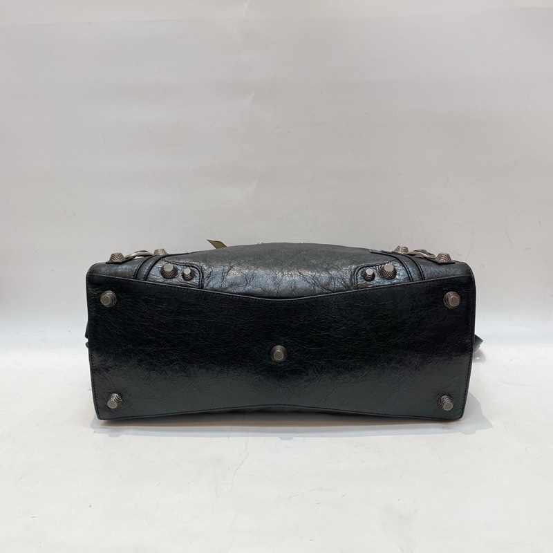 99新🆕Balenciaga巴黎世家neo cagole黑銀玉米釘扣大號機車包手提包斜挎包 ❤️正品-3