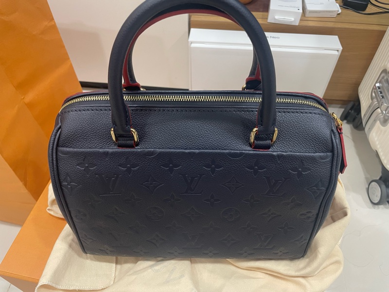 LV M43501海軍藍/紅色SPEEDY 25手提肩斜背波士頓三用包(附背帶)-2