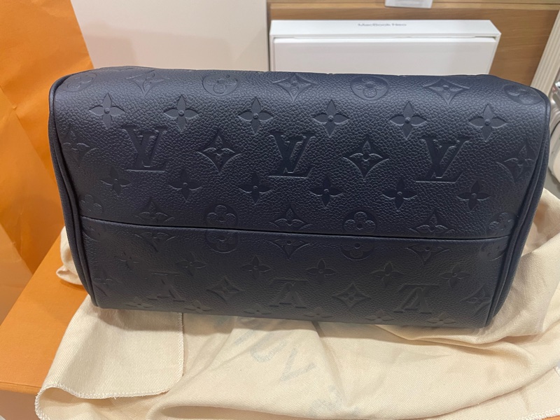 LV M43501海軍藍/紅色SPEEDY 25手提肩斜背波士頓三用包(附背帶)-7