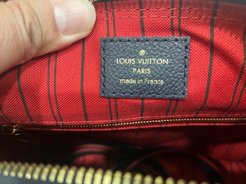 LV M43501海軍藍/紅色SPEEDY 25手提肩斜背波士頓三用包(附背帶)-9