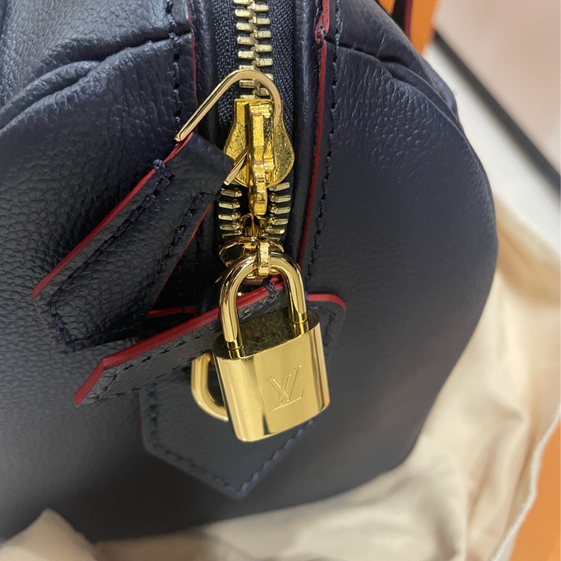 LV M43501海軍藍/紅色SPEEDY 25手提肩斜背波士頓三用包(附背帶)-10