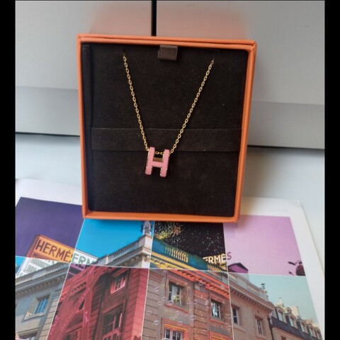 Hermes 金鍊粉H項鍊 Pop H