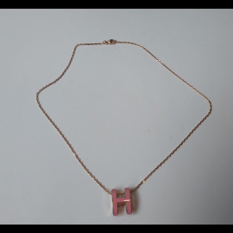 Hermes 金鍊粉H項鍊 Pop H-1