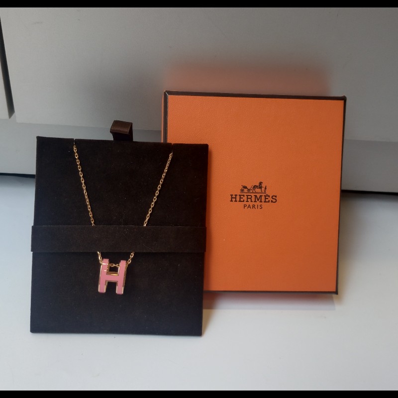 Hermes 金鍊粉H項鍊 Pop H-8