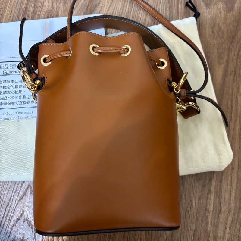 Fendi 8BS010 迷你 Mon Tresor 小牛皮水桶包 棕色-8