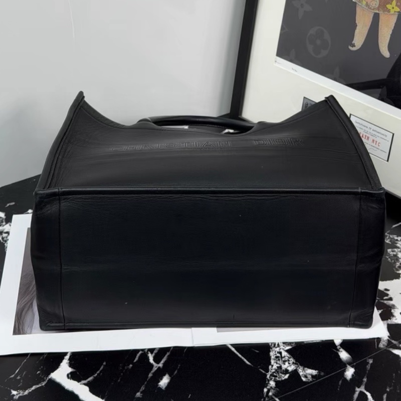 Dior迪奧BookTote 中號黑色全皮托特包經典簡約低調奢華-13