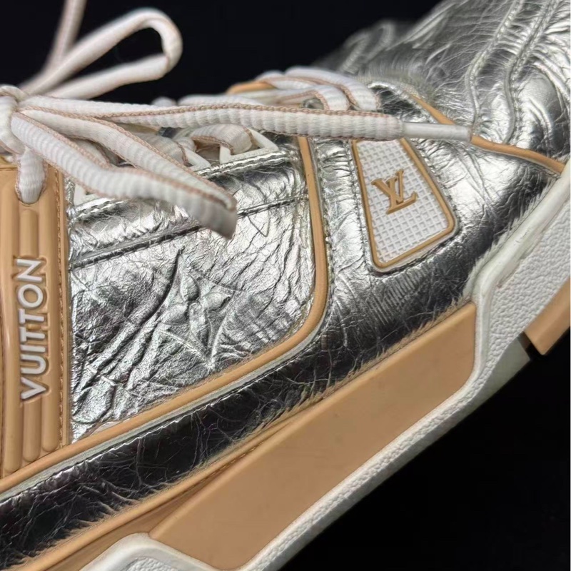 Lv Trainer LV時尚板鞋 男鞋銀色8碼-3