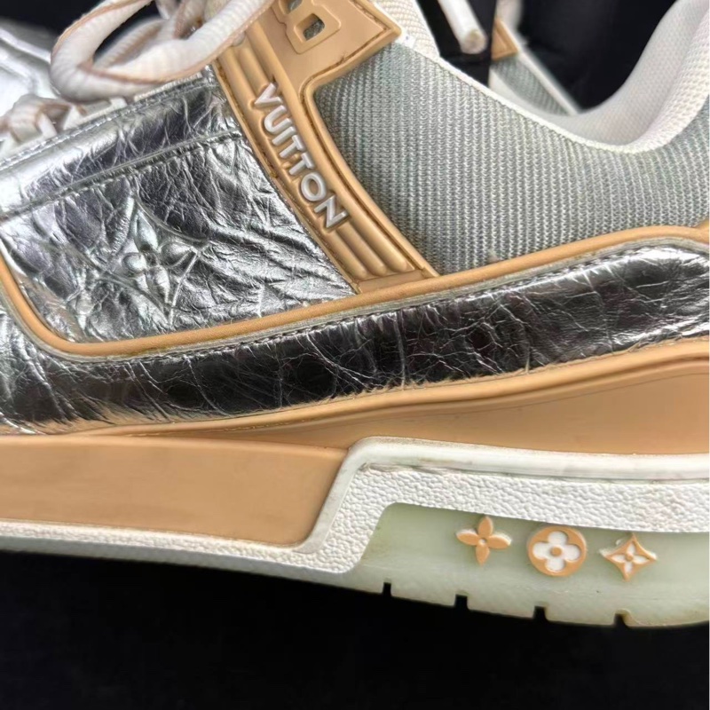 Lv Trainer LV時尚板鞋 男鞋銀色8碼-4