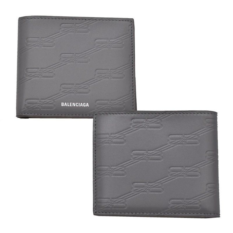 【門市全新現貨】BALENCIAGA 燙印LOGO 壓印牛皮對開八卡短夾皮夾(附原廠紙)-0