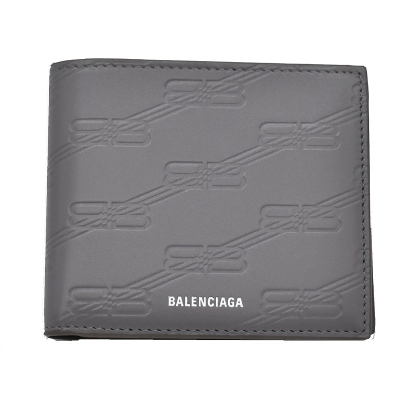 【門市全新現貨】BALENCIAGA 燙印LOGO 壓印牛皮對開八卡短夾皮夾(附原廠紙)-5