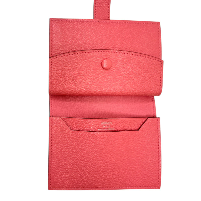 粉色 山羊皮 Bearn Mini 二折短夾 Y刻【HERMES 愛馬仕】 H080166CK-2