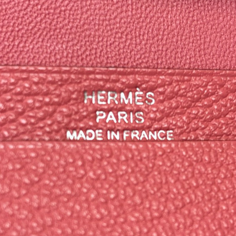 粉色 山羊皮 Bearn Mini 二折短夾 Y刻【HERMES 愛馬仕】 H080166CK-3