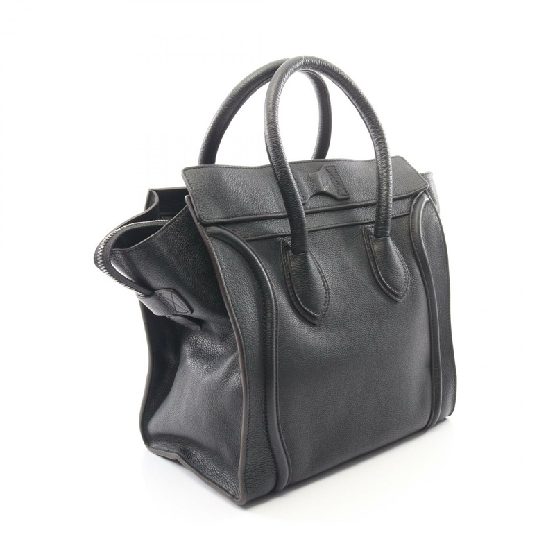 CELINE Luggage Mini Shopper Tote 手提包 165213 黑色皮革 二手 女士-1
