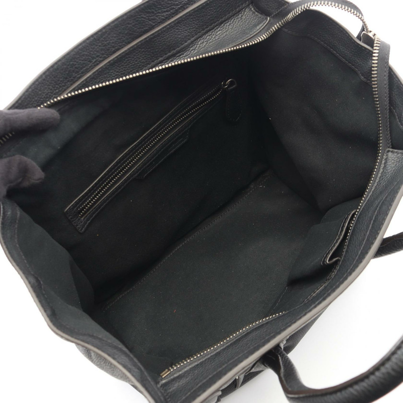 CELINE Luggage Mini Shopper Tote 手提包 165213 黑色皮革 二手 女士-2
