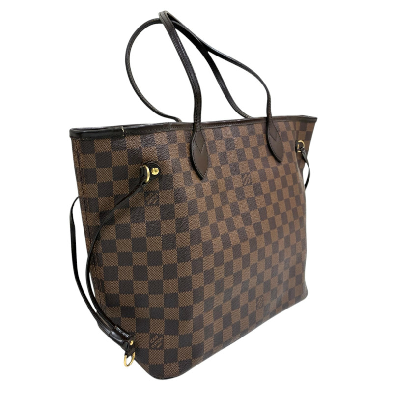棕色 棋盤格 帆布 Neverfull MM 肩背包【LOUIS VUITTON LV 路易威登】 N41358-1