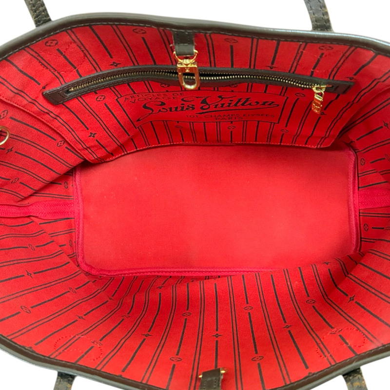 棕色 棋盤格 帆布 Neverfull MM 肩背包【LOUIS VUITTON LV 路易威登】 N41358-2