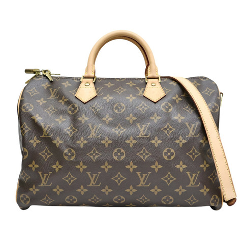 棕色 原花帆布 Speedy Bandouliere 35 兩用包【LOUIS VUITTON LV 路易威登】 M41111