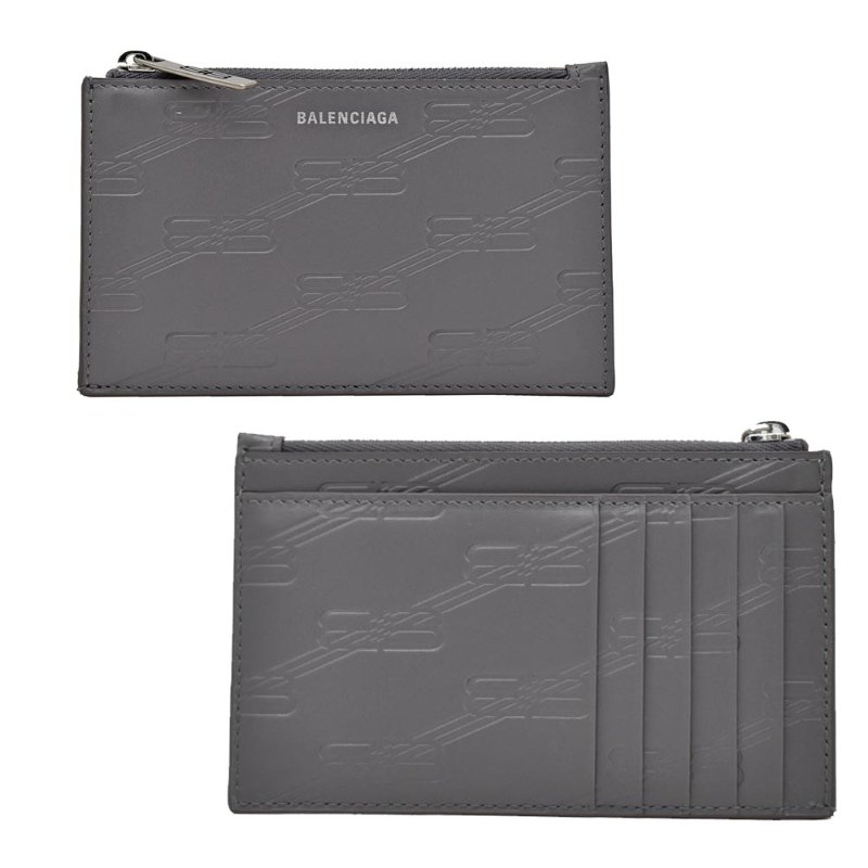 【門市全新現貨】BALENCIAGA 燙印LOGO牛皮零錢卡包卡夾(附原廠紙)-0