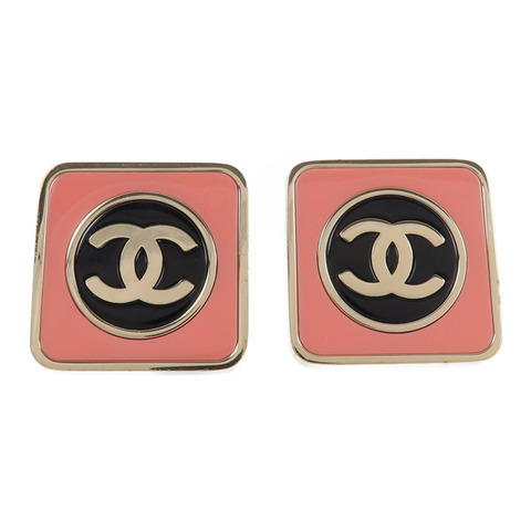 CHANEL 金屬/琺瑯COCO Mark Square Stud Earrings耳環